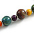 Multicoloured Round and Button Wood Bead Cotton Cord Necklace/ 80cm L/ Adjustable - view 6