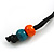 Multicoloured Round and Button Wood Bead Cotton Cord Necklace/ 86cm L/ Adjustable - view 5