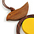 Brown/ Yellow Bird and Circle Wooden Pendant Cotton Cord Long Necklace - 84cm L/ 10cm Pendant - view 4