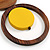 Brown/ Yellow Bird and Circle Wooden Pendant Cotton Cord Long Necklace - 84cm L/ 10cm Pendant - view 5