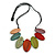 Leaf Painted Multicoloured Wood Bead Cotton Cord Necklace/70cm Max Length/ Adjustable - view 3