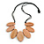Leaf Painted Antique Pink Wood Bead Cotton Cord Necklace/70cm Max Length/ Adjustable - view 7