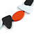 Geometric Wood Bead Black Cotton Cord Long Necklace In Orange/Black/White/ 110cm L/ Adjustable - view 4