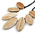 Leaf Painted Antique White Wood Bead Cotton Cord Necklace/70cm Max Length/ Adjustable - view 4