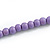 Geometric Painted Wooden Bead Long Necklace in Lilac, Antique White, Grey - 90cm Long - view 6