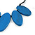 Leaf Painted Blue Wood Bead Cotton Cord Necklace/70cm Max Length/ Adjustable - view 4