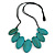 Leaf Painted Turquoise Wood Bead Cotton Cord Necklace/70cm Max Length/ Adjustable - view 3