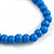 Geometric Painted Wooden Bead Long Necklace in Blue, Yellow, Grey - 90cm Long - view 7