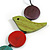 Long Multicoloured Wooden Coin Bead and Bird Black Cotton Cord Necklace/ 96cm Max Length/ Adjustable - view 4