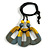 O-Shape Yellow/ Grey Painted Wood Pendant with Black Cotton Cord - 90cm L/ 8cm Pendant - view 2
