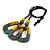 O-Shape Yellow/ Grey Painted Wood Pendant with Black Cotton Cord - 90cm L/ 8cm Pendant - view 8
