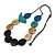 Multicoloured Wood Coin Bead/ Bird Black Cotton Cord Long Necklace/ 96cm Max Length/ Adjustable - view 8