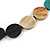 Multicoloured Wood Coin Bead/ Bird Black Cotton Cord Long Necklace/ 96cm Max Length/ Adjustable - view 5