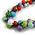 Multicoloured Graduated Wood Bead Black Cotton Cord Necklace - 80cm Max L/ Adjustable - view 4