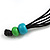 Multicoloured Graduated Wood Bead Black Cotton Cord Necklace - 80cm Max L/ Adjustable - view 6