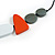 Geometric Wood Bead Black Cotton Cord Long Necklace In Orange/Grey/White/ 110cm L/ Adjustable - view 7