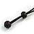 Geometric Wood Bead Black Cotton Cord Long Necklace In Orange/Grey/White/ 110cm L/ Adjustable - view 5