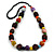 Multicoloured Ceramic/ Wooden Bead Cotton Cord Long Necklace - 82cm Long - view 2