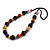 Multicoloured Ceramic/ Wooden Bead Cotton Cord Long Necklace - 82cm Long - view 7
