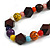 Multicoloured Ceramic/ Wooden Bead Cotton Cord Long Necklace - 82cm Long - view 4