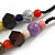 Multicoloured Ceramic/ Wooden Bead Cotton Cord Long Necklace - 82cm Long - view 5