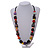 Multicoloured Ceramic/ Wooden Bead Cotton Cord Long Necklace - 82cm Long - view 3