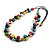 Multicoloured Round Ceramic/ Wood Bead Cotton Cord Necklace - 90cm Max Length Adjustable - view 8