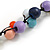 Multicoloured Round Ceramic/ Wood Bead Cotton Cord Necklace - 90cm Max Length Adjustable - view 5