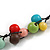 Multicoloured Round Ceramic/ Wood Bead Cotton Cord Necklace - 90cm Max Length Adjustable - view 9