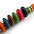 Round/ Button Multicoloured Wood Bead Black Cotton Cord Necklace - 84cm L Max Length (Adjustable) - view 5