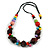 Multicoloured Ceramic/ Wood Bead Cotton Cord Necklace - 80cm Max Length Adjustable - view 8