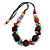 Multicoloured Ceramic/ Wood Bead Cotton Cord Necklace - 80cm Max Length Adjustable - view 2
