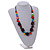 Multicoloured Ceramic/ Wood Bead Cotton Cord Necklace - 80cm Max Length Adjustable - view 3
