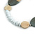 Geometric Painted Wooden Bead Long Necklace White, Antique White, Grey - 90cm Long - view 8