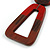 Red/Brown Bird and Triangular Wooden Pendant Brown Cotton Cord Long Necklace - 90cm L/ 11cm Pendant - view 5