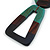 Turquoise/Brown/Dark Blue Bird and Triangular Wooden Pendant Brown Cotton Cord Long Necklace - 90cm L/ 11cm Pendant - view 7