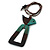 Turquoise/Brown/Dark Blue Bird and Triangular Wooden Pendant Brown Cotton Cord Long Necklace - 90cm L/ 11cm Pendant - view 8