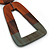 Bronze/Brown/Grey Bird and Triangular Wooden Pendant Brown Cotton Cord Long Necklace - 90cm L/ 11cm Pendant - view 6