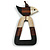 White/Black/Brown Bird and Triangular Wooden Pendant Brown Cotton Cord Long Necklace - 90cm L/ 11cm Pendant - view 2
