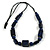 Chunky Dark Blue with Animal Print Cube and Ball Wood Bead Cord Necklace - 90cm Max - view 2