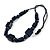 Chunky Dark Blue with Animal Print Cube and Ball Wood Bead Cord Necklace - 90cm Max - view 6
