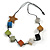 Multicoloured Wood Cube Bead with Star Motif Cotton Cord Necklace - 80cm Max L/ Adjustable - view 2
