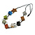 Multicoloured Wood Cube Bead with Star Motif Cotton Cord Necklace - 80cm Max L/ Adjustable - view 4