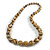 Animal Print Wooden Bead Chunky Necklace in Natural/ Black - 70cm Long - view 2