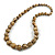 Animal Print Wooden Bead Chunky Necklace in Natural/ Black - 70cm Long - view 4