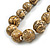 Animal Print Wooden Bead Chunky Necklace in Natural/ Black - 70cm Long - view 5