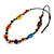 Funky Multicoloured Wood Bead Black Cotton Cord Necklace - 80cm Long - view 4