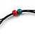 Funky Multicoloured Wood Bead Black Cotton Cord Necklace - 80cm Long - view 7