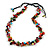 Multicoloured Cluster Glass/ Ceramic Bead Cotton Cord Necklace - 60cm L/ Adjustable - view 2