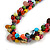 Multicoloured Cluster Glass/ Ceramic Bead Cotton Cord Necklace - 60cm L/ Adjustable - view 4
